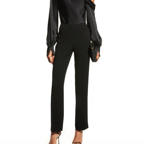 Lafayette 148 Barrow Straight Leg Virgin Wool Pants Black Size 10 - Picture 1 of 9